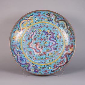 Chinese antique cloisonne charger