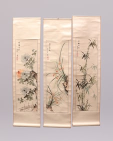 Lots Chinese vintage painting scrolls