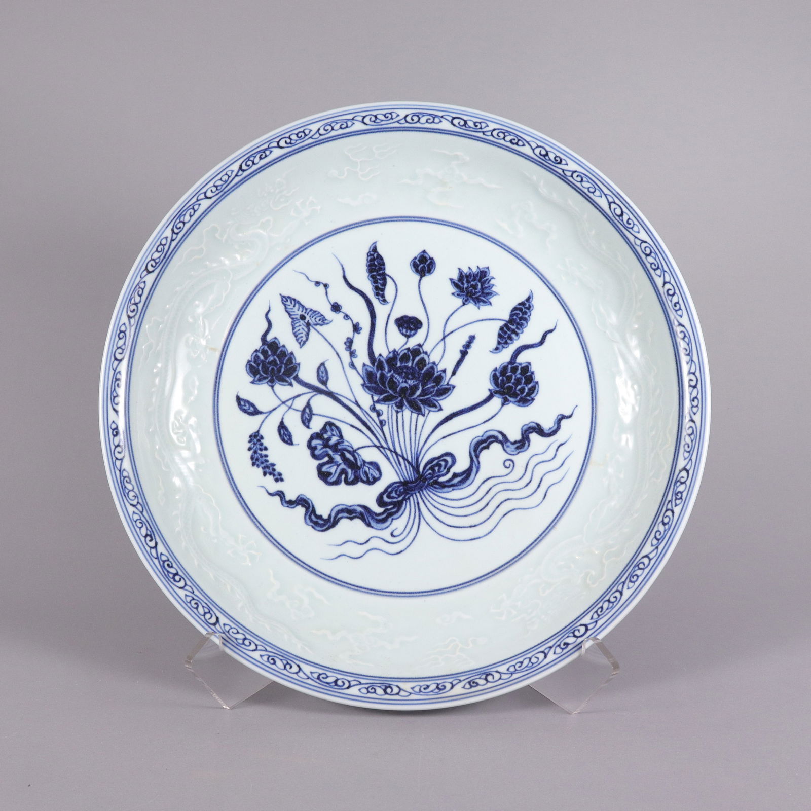 Chinese fine b/w charger plate (1 of 6)