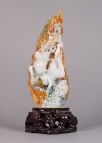 Chinese tall jadeite caving