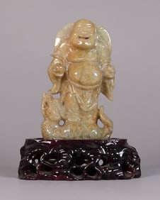 Chinese jadeite buddha with stand