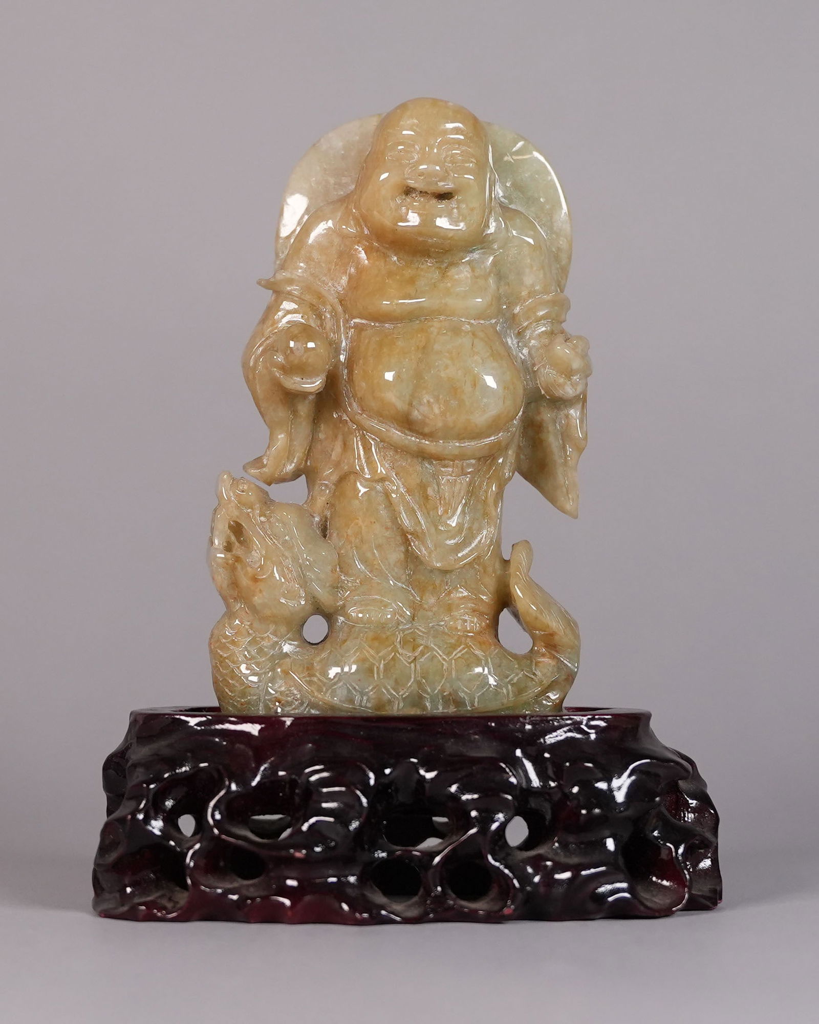 Chinese jadeite buddha with stand (1 of 7)