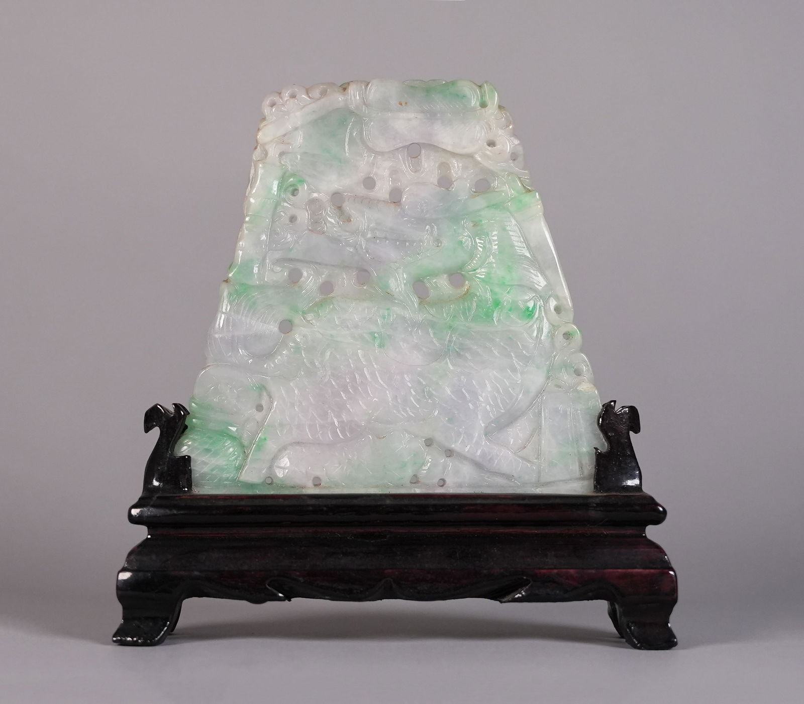 Chinese jadeite boulder with stand (1 of 7)