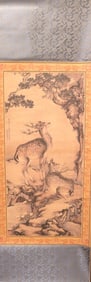Chinese long fine scroll in box