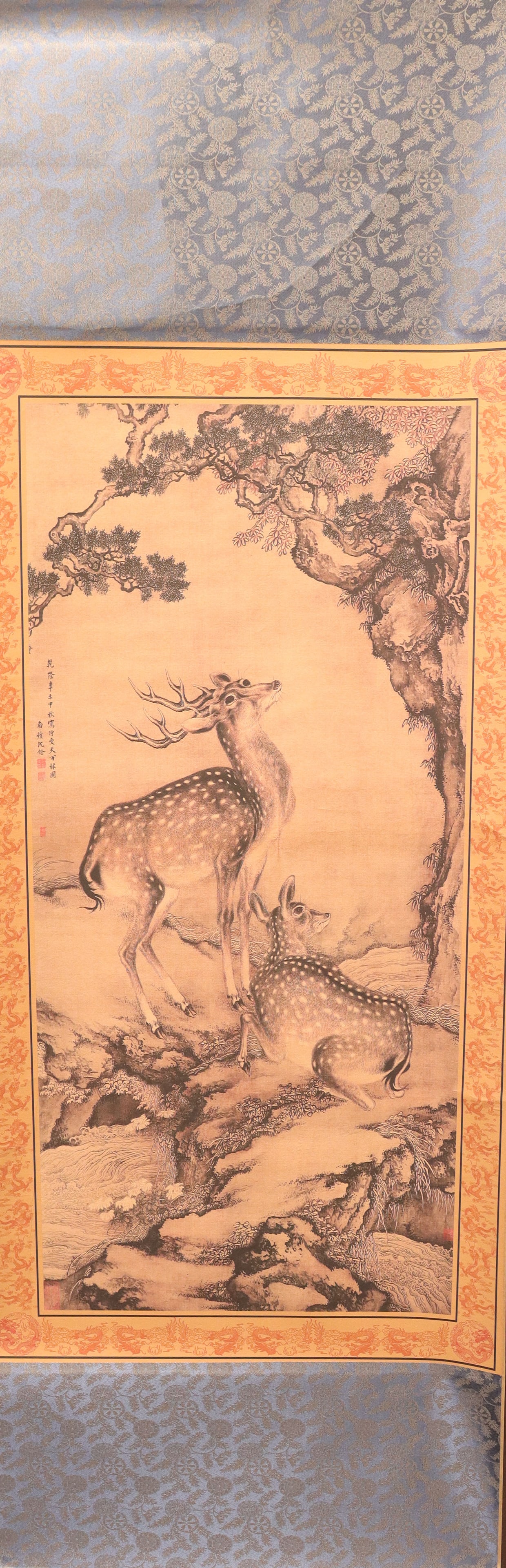 Chinese long fine scroll in box (1 of 6)