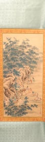 Chinese long fine scroll in box