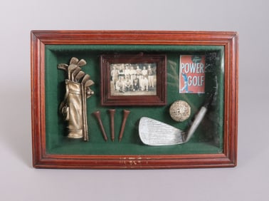A vintage golf items