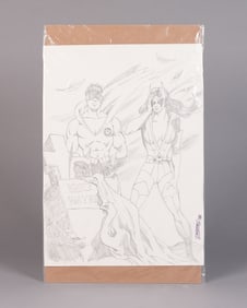 A vintage sketch DC characters