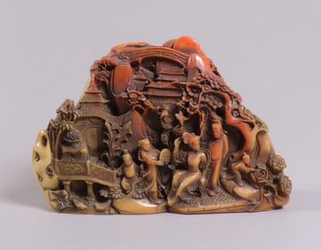 Chinese fine carved boulder