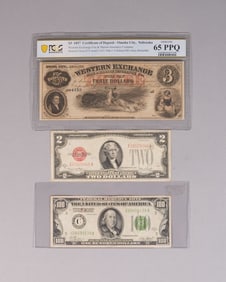 Lots antique U.S. currency
