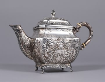 Antique European silver teapot
