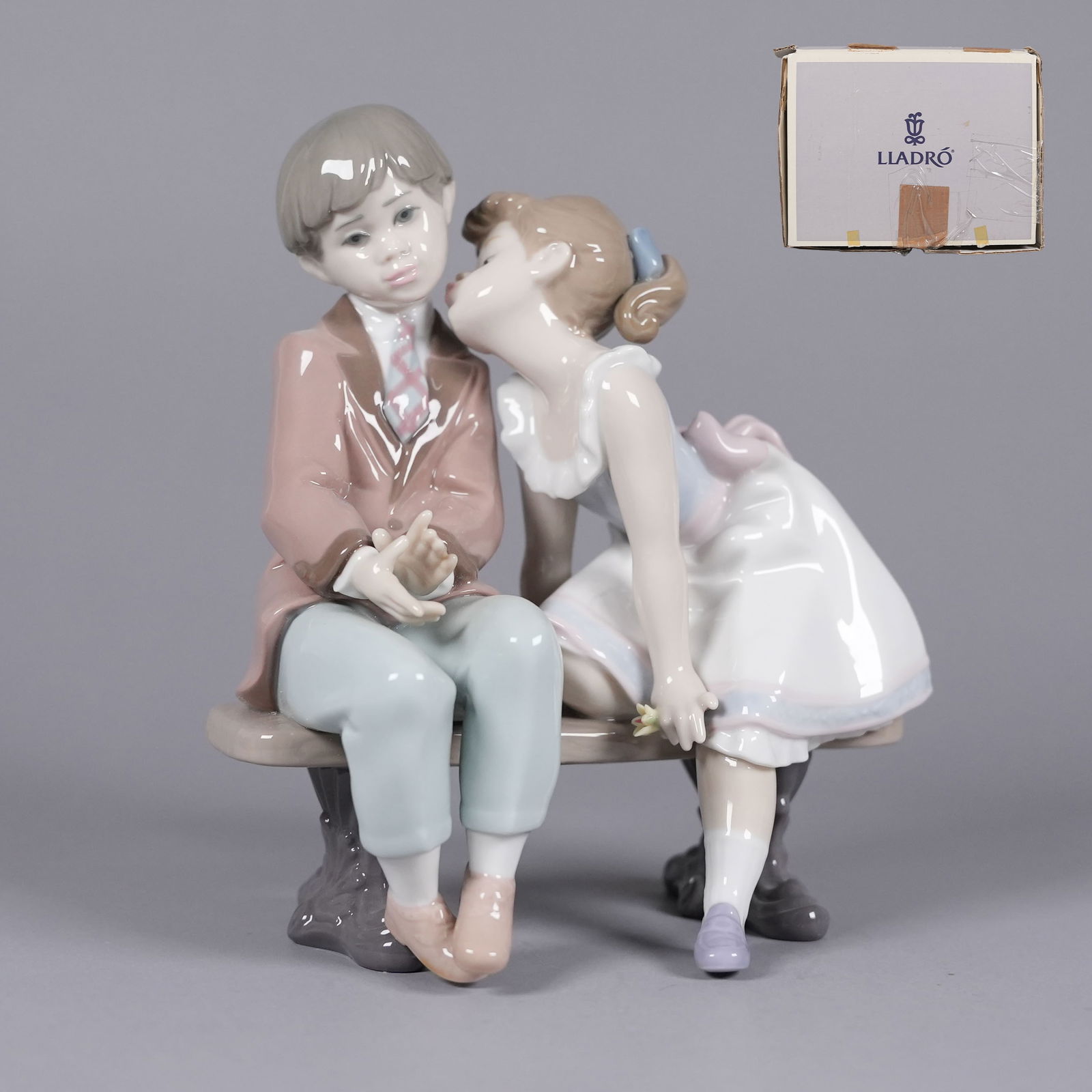 Lladro boy and girl with box (1 of 10)