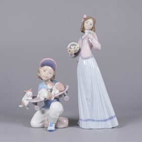 2 Lladro fine figurines with box