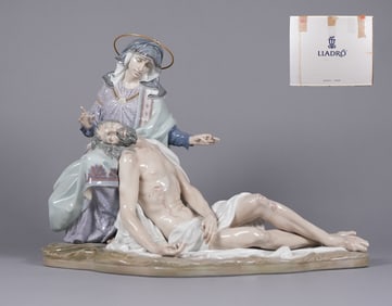 A rare Lladro crucified figurine with original box