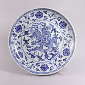 Chinese fine dragon charger plate