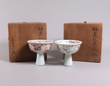 Lots Chinese stem cups with box