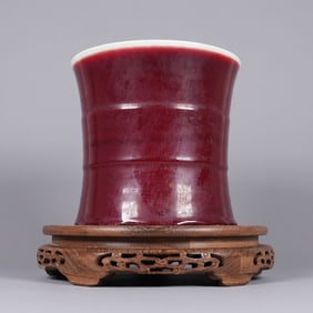 Chinese antique red brush pot