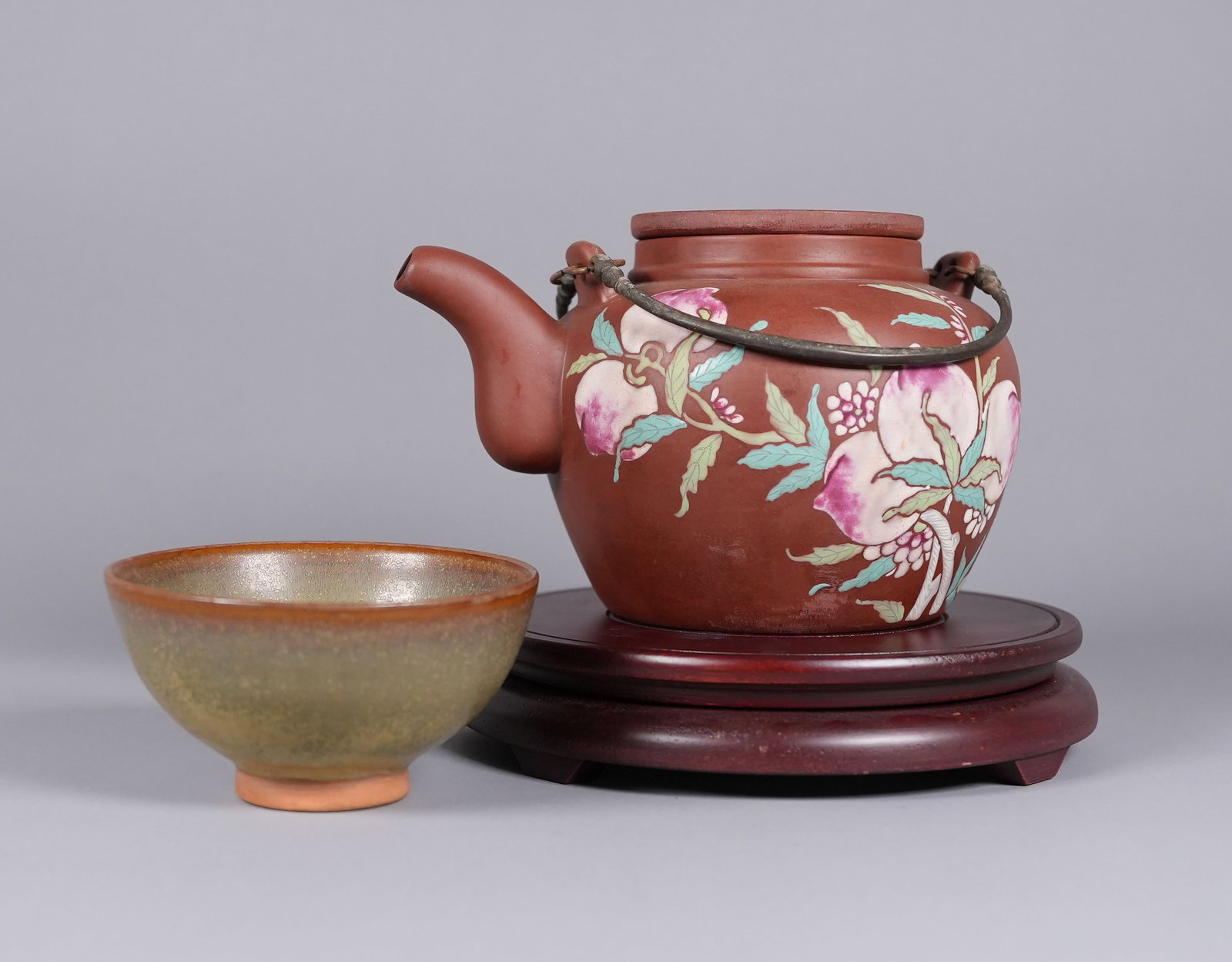 Lots Chinese tea items: Lots Chinese tea items. Largest H: 5" x W: 8."