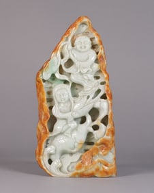 Chinese tall jadeite carving