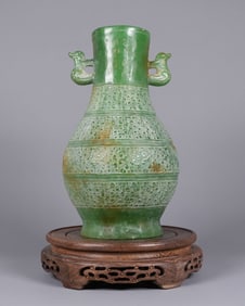Chinese tall jade like vessel