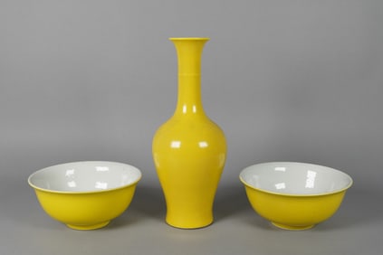 Lots Chinese yellow porcelains
