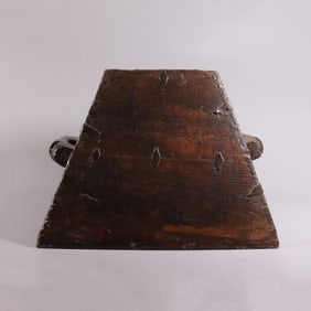 An antique Japanese rice bucket