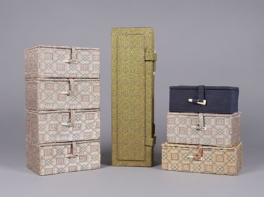 Lots Chinese vintage silk boxes