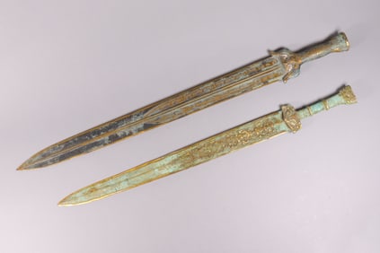 Lots Chinese gilted bronze swords