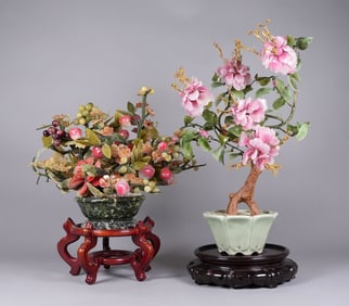 Lots Chinese jade florals