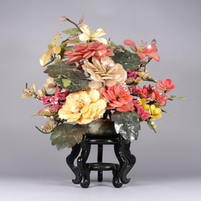 Chinese large jade flower pot