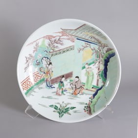 Chinese famille verte plate