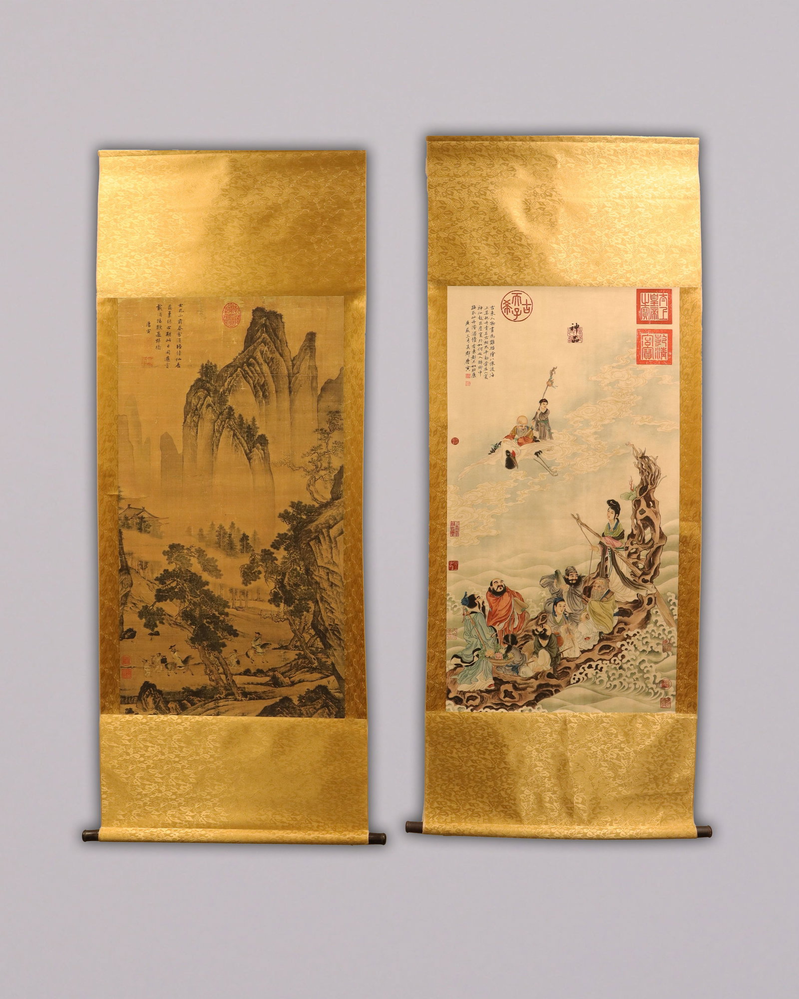 Lots Chinese fine scrolls: Lots Chinese fine scrolls.