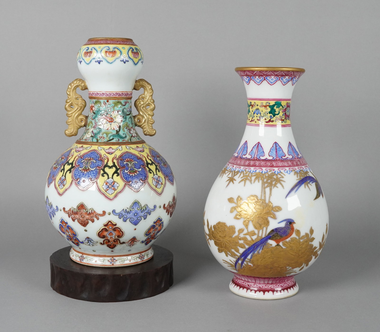 Lots Chinese fancy vase: Lots Chinese fancy vase. Largest H: 9" x W: 6."