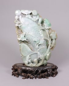 Chinese antique jadeite fish