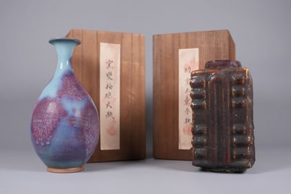 Lots Chinese vase with wooden box