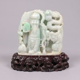 Chinese fine jadeite with stand
