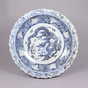 Chinese important dragon charger plate estate