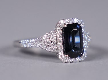 Platinum spinel diamond ring size US 6.75