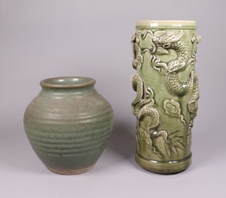 Lots Chinese green vase