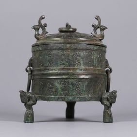 Chinese fine bronze lidded censer