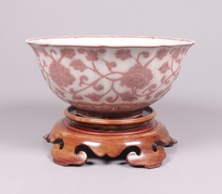Chinese fine copper red bowl