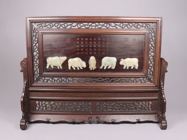 Chinese fine jade panel