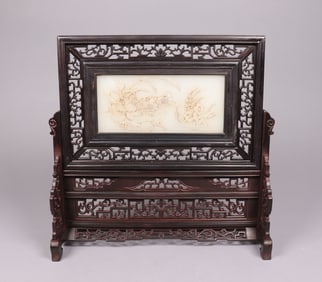 Chinese fine stone carved panel