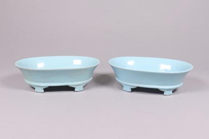 2 Chinese celadon washer
