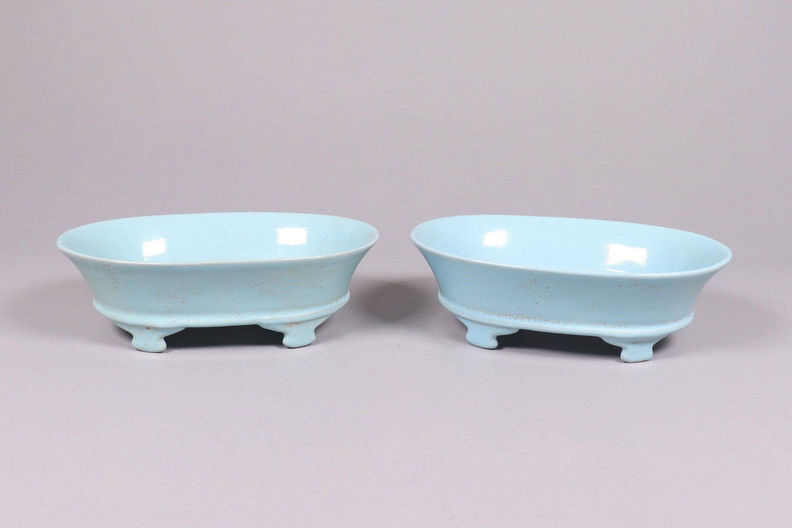 2 Chinese celadon washer: 2 Chinese celadon washer. H: 2.6" x W: 7.75."