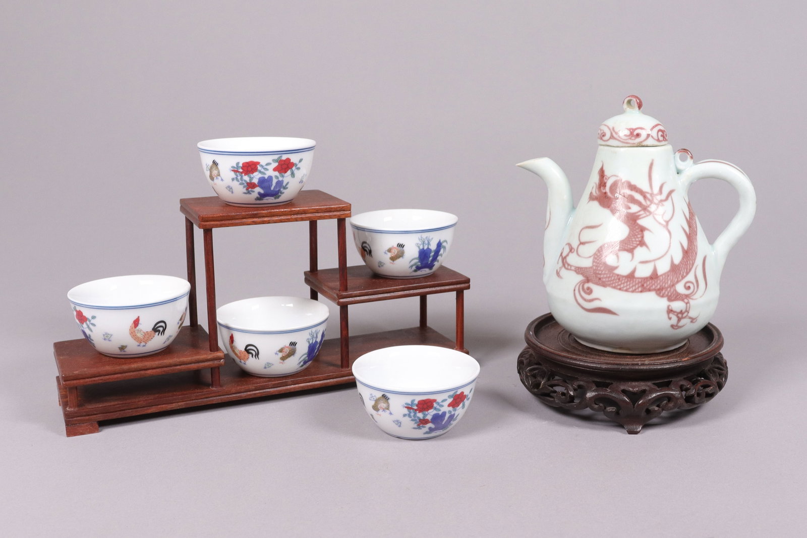 Lots Chinese porcelain items: Lots Chinese porcelain items, largest H: 5.35" x W: 5."