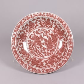 Chinese fine copper red stem bowl
