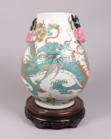 Chinese antique handled urn vase
