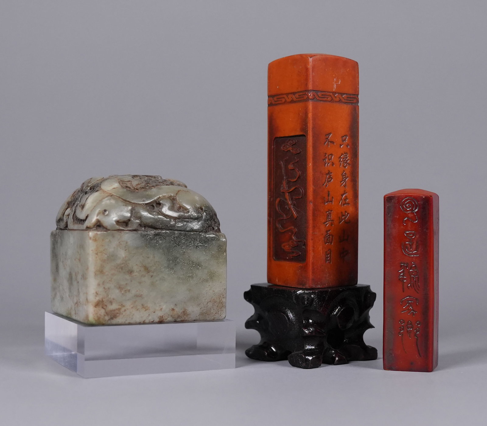 Lots Chinese fine seals: Lots Chinese fine seals, some are celadon jade.