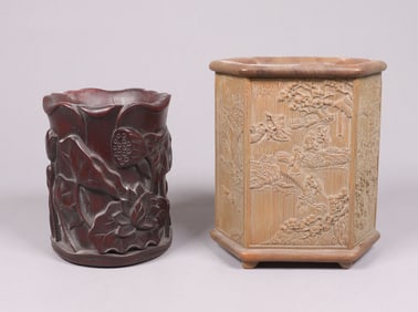 Lots Chinese fine brush pot